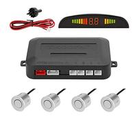 Tkoofn - Radar de recul pour voiture - 4 capteurs de stationnement + écran à LED + Alarme + Rallonge + Foret pour forage