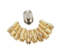 TKQIrene 11pcs / Set en Laiton Drill Kit Pinces de Serrage forets 0.5-3.2mm 4.3mm Shank Vis de Remplacement Ecrou pour Outil Rotatif Dremel
