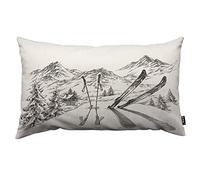 TKS MITLAN Housse de coussin décorative en polyester de style rustique avec fermeture éclair, 30,5 x 50,8 cm, résistante aux taches, fermeture éclair, fête, 30,5 x 50,8 cm