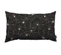 TKS MITLAN Housses de coussin en lin avec toile d'araignée d'Halloween - 30,5 x 50,8 cm - Noir et blanc - Pour canapé