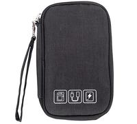 TKSDWBLTY 1 petit sac de rangement portable pour câbles électroniques, accessoires électroniques, sac de rangement numérique de voyage pour banque d'alimentation, chargeur, carte, noir