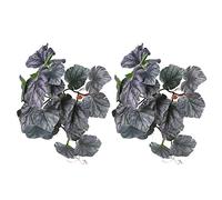 TKSE 2PCS Plante Aquatique Artificielle, Simulation Vigne Aquarium Faux Feuilles Réaliste Petite Taille Feuilles en Plastique Décoration avec Ventouse pour Aquarium(Bicolor Begonia Leaf)