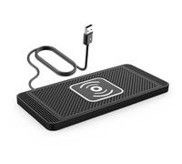 TKSE Chargeur de voiture sans fil rapide 15 W - Tapis en silicone antidérapant avec port de type C, 4 modes de charge pour iPhoneSamsung - Comprend un câble de 0,3 m (USB 30 cm)