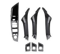 TKSE Kit de Poignées de Porte Intérieures, 7 Pièces, Panneau D'accoudoir de Commutateur de Fenêtre 51417225873, Couvercle de Commutateur de Fenêtre de Remplacement pour Série 5 F1 (Style fibre de