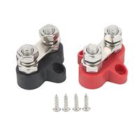 TKSE Poteau de jonction de puissance de batterie à double goujon isolé au sol 48 V pour remorque de voiture marine automatique avec base en nylon PA66 ignifuge rouge noir goujons e