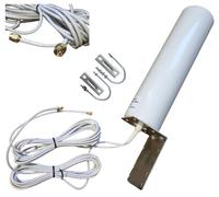 TKSTAR Antenne extérieure LTE 4G 5G MIMO 2X SMA blanche Amplificateur avec câble d'extension de 2 x 3 m avec support mural Convient pour Fritzbox 6850 5G Nighthawk M5