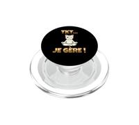 tkt Je gere ! t'inquiete Chat Zen méditation Humour PopSockets PopGrip pour MagSafe