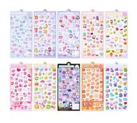 Tktouci Autocollants 3D Mignons - 10 Pièces Mignon Drôle Réutilisable | Stickers Bulles Pour Et Scrapbook,pour Anniversaire Noël Fête Salle de Classe Scrapbooking Journal Carnet Papeterie