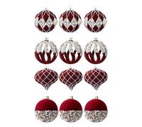 Tktouci Boules De Noël - 12 Pièces Strass Coloré Art Moderne - Boules Colorées Rouge Vert Décoration Sapin de Noël | pour Les Fêtes Mur Salon Maison Intérieur Extérieur Fenêtre Table