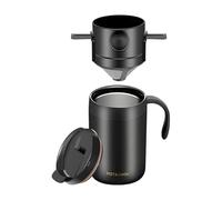 Tktouci Cafetière À Filtre,Récipient Isotherme Portable En Acier Inoxydable Avec Poignée,Cafetière Manuelle | Pour Usage Quotidien Intérieur Vacances Voyage Extérieur Randonnée Voiture Feu De Camp