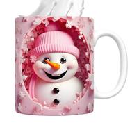 Tktouci Christmas Mugs,Mugs De Noël En Céramique 3D - Design 3D Bonhomme de Neige 35cl pour Vacances Thé Chocolat Cuisine Fêtes Anniversaire Femmes