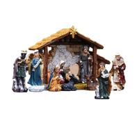 Tktouci Crèche De Noël 12 Pièces | Figurines de la Nativité en Résine Jésus - Décoration de Noël Chrétienne Crèche de pour Famille et Église Catholique