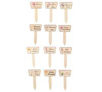 Tktouci Étiquettes de Jardin | Lot De Douze Étiquettes Décoratives En Bois | Résistantes aux Intempéries pour Jardin, Terrasse, Balcon, Ferme