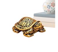 Tktouci Figurine Vintage Tortue en Laiton | Sculptures Chinoises | Statue Rustique Prospérité Richesse Tortue | pour Étagère Bureau Bibliothèque Table Salon