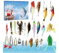 Tktouci Fishing Advent | Leurres de Pêche Calendrier de Noël - Idées Cadeaux Amusantes Pour Bas De Noël Et Fêtes - Pour Pêcheurs Hommes Ados Amateurs Pêche