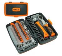 Tktouci Jeu de Tournevis à Cliquet | Coffret 38 en 1 de Douilles Magnétiques | Outil de Précision avec 22 Adaptateur et 10 Douilles pour Réparations Bricolage Travaux Électronique