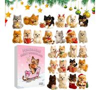 Tktouci Jouet de l'Avent 2025, pendentif plat en acrylique 2D, calendrier de Noël motif chien pour, hommes, femmes, filles, adolescents, épouse, mari, fils, fille, famille, amis