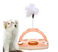 Tktouci Jouets Stimulants pour Chats - Balle Jouet Interactive À Plateau Tournant,Puzzle Stimulant avec Plumes | pour Stimulation Mentale Anti-Ennui Dressage Enrichissement Comportemental