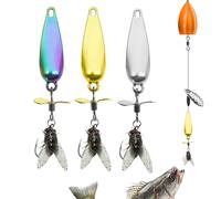 Tktouci Leurres Spinner - Leurre Artificiel de Nage - 3 Pièces Leurres à Hélice Métallique 3D Portables, Outil pour Attirer Les Poissons pour Pêcheurs en Étangs, Lacs, Rivières,