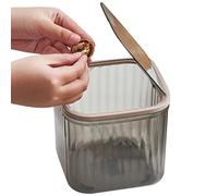 Tktouci Mini Poubelle,Boîtier Anti-Poussière pour Cosmétiques | Boîte de Rangement Transparente Économiseuse d'Espace pour Salle de Bains Chambre Bureau Cuisine Pinceaux de Maquillage