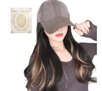 Tktouci Perruque Chapeau - Chapeau Avec Cheveux Attachés Pour Femmes | Style Tendance Pour Ville Spectacle Rencontres Voyages Activités Extérieures Vacances