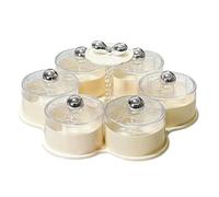 Tktouci Plateau de Service compartimenté avec Couvercle | Plat Tournant pour Apéritif et Buffet | Plateau à Snacks avec Couvercle - pour Adultes Voyage Pique-Nique Réception Apéritif Dynamique Buffet