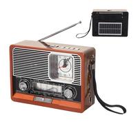 Tktouci Radio Rétro | Radio Portable avec Horloge Intégrée,Lecture TF/MP3, Équipement de Camping pour Extérieur, Randonnée, Maison et Voiture