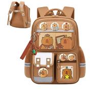 Tktouci Sac À Dos Capybara Pour | Sac Capybara Imperméable Multi Poches Grande Capacité | de Voyage Décontracté à Motif Animé pour Camping Sortie Extérieur Garçons Filles Écoliers Cadeau