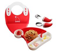 Tktouci Set de Repas Bébé en Silicone | Set de Vaisselle pour Enfant | Kit Diversification Menée par l'Enfant pour Parents Occupés | Cadeau Noël Restaurant Garderie Rassemblement Familial