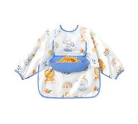 Tktouci Tablier Bébé,Bavoir Bébé à Manches Longues avec Poche - Vêtement à Couverture Intégrale pour l'Alimentation pour Parents Voyage Poussée Dentaire Jeu Sevrage