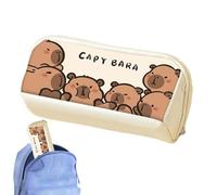 Tktouci Trousses Capybara pour Crayons - Pochette Renforcée pour Stylos | Pochette Double Compartiment pour Scolaires Bureau Extérieur Transport Quotidien Sac À Dos Bureau