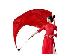 Tktouci Voile Poi Silk | Drapeaux de danse avec boules - Culte coloré, voile de ventre dégradé pour église, scène, spectacles tribaux