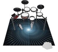 Tkuhknag Tapis de Batterie, Tapis de Tambour, Tapis Insonorisé pour Kits de Batterie électronique Grosse Caisse Caisse Claire et Autres Jeux De Bases, Tapis Salle de Musique 230 x 200 cm