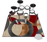 Tkuhknag Tapis de Batterie, Tapis de Tambour, Tapis Insonorisé pour Kits de Batterie électronique Grosse Caisse Caisse Claire et Autres Jeux De Bases, Tapis Salle de Musique 120 x 80 cm