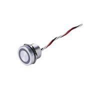 TKUONE Interrupteur tactile piézoélectrique en métal, 12/16/19/22/25/30 mm, IP68, anneau lumineux à LED, 3 V, 5 V, 12 V, 24 V, 110 V, 220 V