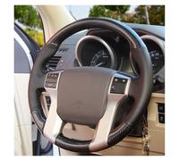 Tkxvcejv for Toyota for Land for Cruiser for Prado 2010 4.0L Automatic TX Customized Car Steering Wheel Cover Hand Suture Leather Non-Slip Couvre Volant Voiture(Black Carbon Style)