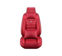 Tkxvcejv Housse Protection Siege Auto pour Chery Tous pour Modèles QQ3 QQ6 pour AI Ruize A3 pour Tiggo X1 QQ A5 E3 V5 EQ1 Housse Siège Auto en Cuir PU(C 1 Seat Red Pillow)