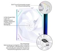 TL-M12QRW 120mm CPU Fan PWM Connector Muffler with S-FDB Bearing with ARGB Mirror Light Effect Muffler White (TL-M12QRW)