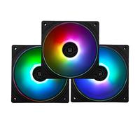 TL-S12-S Lot de 3 ventilateurs de processeur, 120 mm, ARGB, effet de lumière fin, connecteur PWM 4 broches, silencieux, avec roulement S-FDB, jusqu'à 1500 tr/min