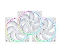 TL-S12W 120mm CPU Fan with ARGB Lighting Effect,Silent PC PWM,1500RPM Speed,White,3 Pack