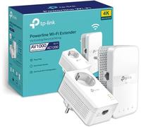 TL-WPA7617 Powerline WiFi AC 1200 Mbps - Powerline 1000 Mbps with Gigabit Ethernet Port and Integrated Socket, WiFi Powerline Box Kit of 2 - Ideal Solution to Enjoy Multi-TV Service