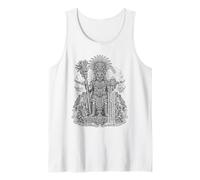 Tlaloc Aztec Rain God Sacred Storm Temple Mythe Line Art Débardeur