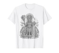 Tlaloc Aztec Rain God Sacred Storm Temple Mythe Line Art T-Shirt