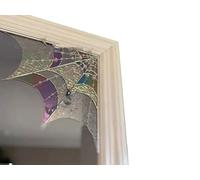 Tlarsun Toile d'araignée - Décoration murale d'angle en verre irisé - Toile d'araignée en verre teinté - Décoration murale d'Halloween - Décoration d'angle de porte (B)