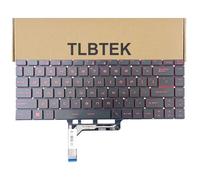 TLBTEK Blackligt Clavier de rechange compatible avec MSI MS-14B1, MS-14B3, MS-16Q1, MS-16Q2, MS-16Q3, MS-16Q4, MS-16R1, MS-16R2, MS-16R3, MS-16R4, MS-16R5, MS-16R6, MS-16R6, MS-16R6, MS-16R6, MS-16R6
