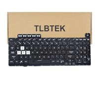 TLBTEK Clavier rétroéclairé de rechange compatible avec Asus TUF Gaming A15 FX506 FA506 FA556 TUF506.TUF A17 FA706.TUF Gaming F17 FX706LI FX706 FX706L FA706U FA706 661VUS00 Series RGB