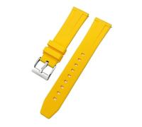 TLCBAZCF 18 19 20 21 22 mm Bracelet de montre en caoutchouc Compatible avec Rolex Compatible avec IWC Compatible avec les bracelets de bracelet de montre en silicone Tissot Sports(Yellow,18mm)