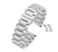 TLCBAZCF Bracelet compatible avec les montres Longines Master Crescent en acier inoxydable argenté et noir, disponible en 15 mm, 19 mm et 20 mm.(Steel,L2.908 (21mm))