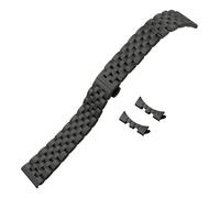 TLCBAZCF Bracelet de montre à extrémité incurvée en acier inoxydable 316L, 10 12 13 14 15 16 17 18 19 20 21 22 23 24mm, Compatible avec le bracelet de montre Titoni IWC(Black,21mm)