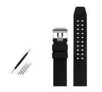 TLCBAZCF Bracelet de montre en caoutchouc 22 mm 23 mm Sport Compatible avec la boucle Luminox Bracelet en gel de silice Compatible avec les ceintures homme Noir(Black silver buckle,23mm)